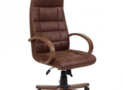 Executive chair brown faux leather padded office chair computer swivel chair new